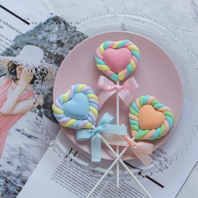 Simulation Love Cotton Lollipop fake candy Sweet Cake Table Shop Window  Decoration Candy Model Shooting Props Party Decor - AliExpress